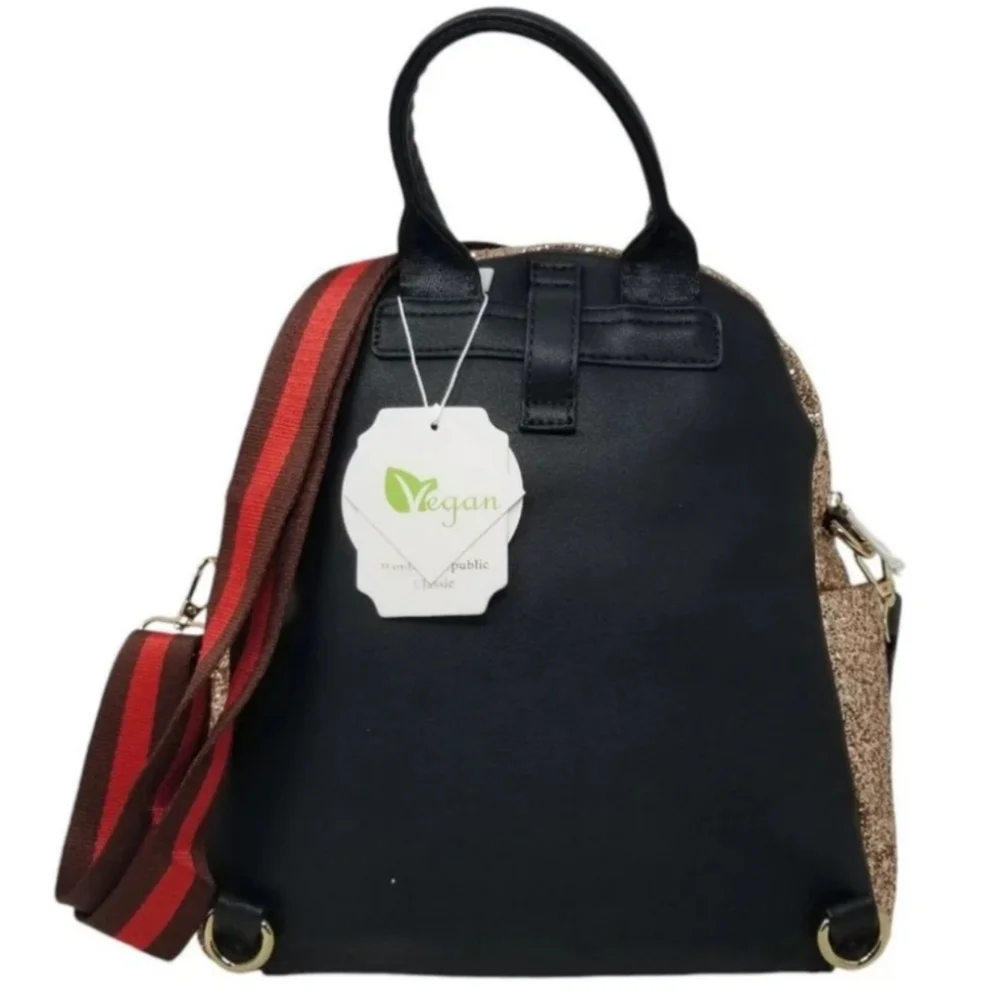 Rose Gold Sparkle Convertible Crossbody- backpack and wallet Set